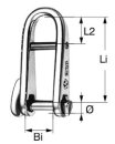 Wichard Schlüsselschäkel SR8728H mit Schraub-Steg und "HR"-Bolzen